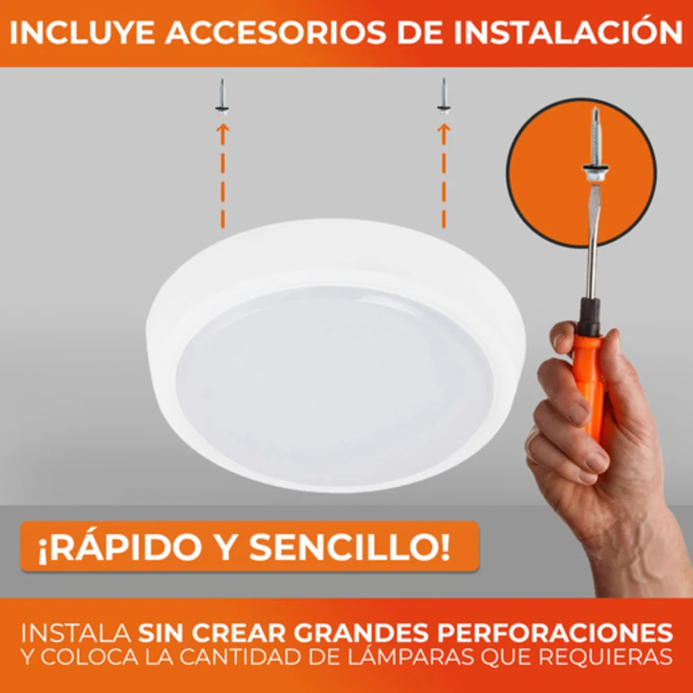 LAMPARA PLAFON LED TECHO 10 W LUZ DE DIA INTERIORES NO ATENUABLE LED INTEGRADO PTLLED-1010/65 TECNOLITE