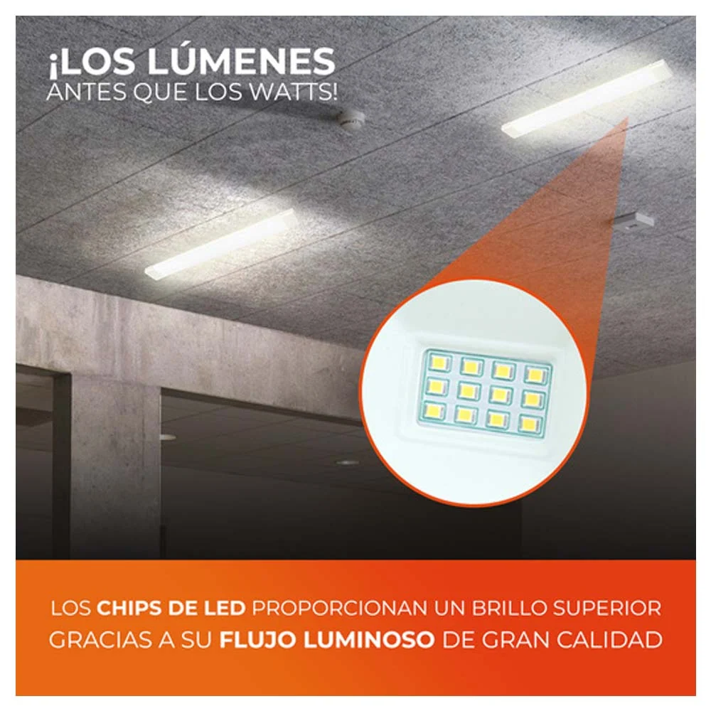 LAMPARA REGLETA LED 1.20 M SOBREPONER 36 W LUZ DE DIA NO ATENUABLE LED INTEGRADO 36FLCPLED120MV65B TECNOLITE