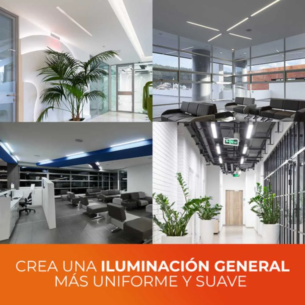 LAMPARA REGLETA LED 1.20 M SOBREPONER 36 W LUZ BLANCA NEUTRA NO ATENUABLE LED INTEGRADO 36FLCPLED120MV40B TECNOLITE