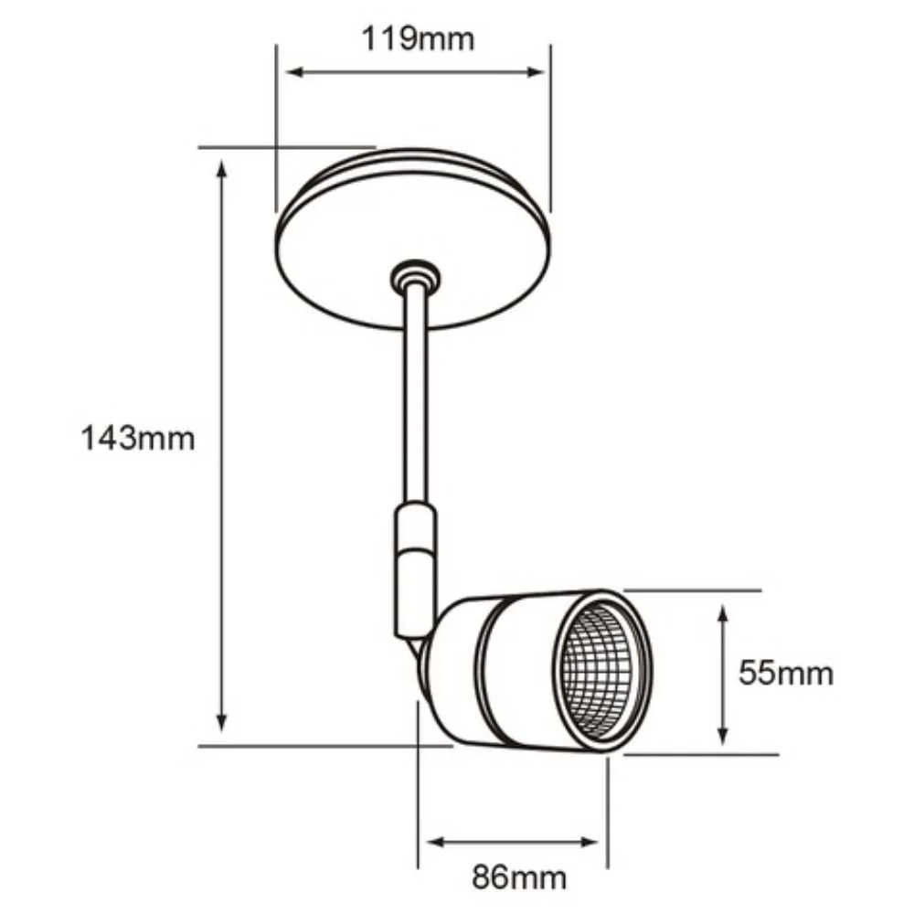LAMPARA SPOT LED DE SOBREPONER DIRIGIBLE 12 W LUZ CALIDA BRILLANTE LED INTEGRADO YSNLED-368/N TECNOLITE