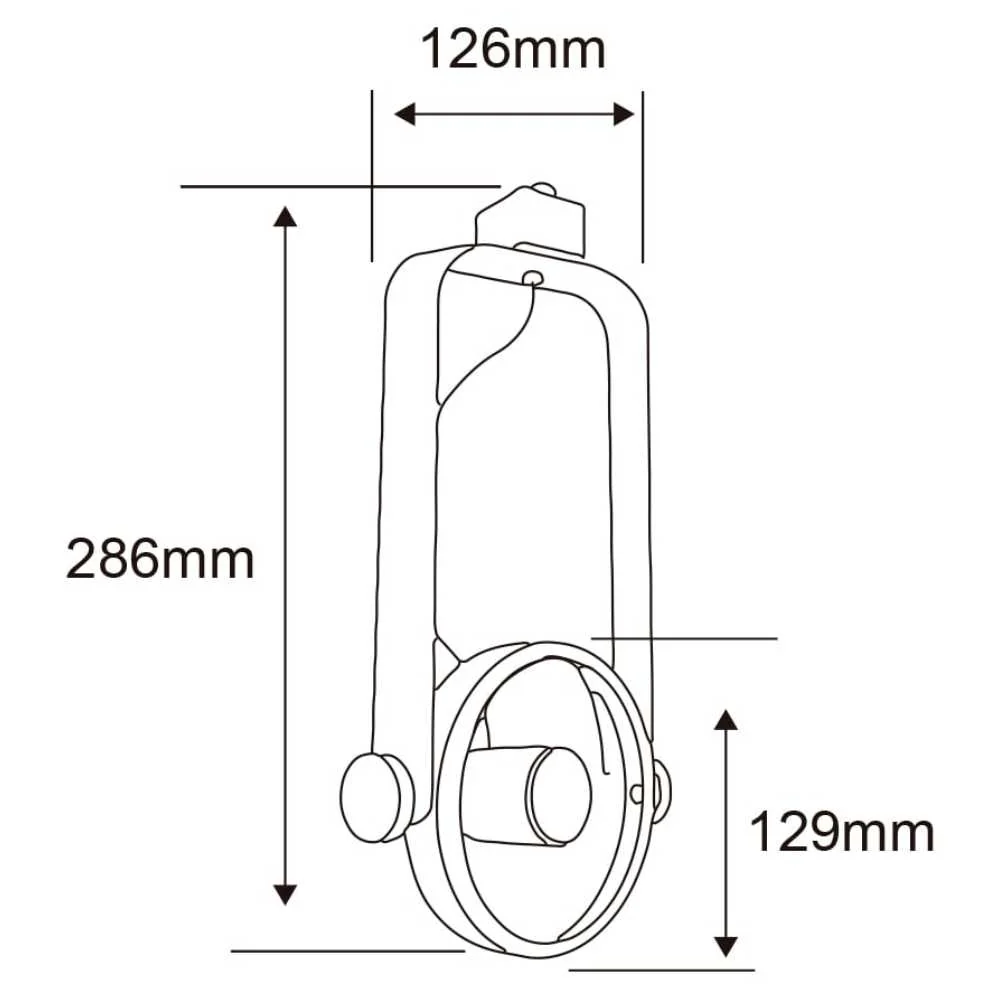 LAMPARA SPOT DE RIEL DIRIGIBLE POTENCIA MAX. 90 W BASE E27 FOCO PAR38 NO INCLUIDO 90YS395MVN TECNOLITE