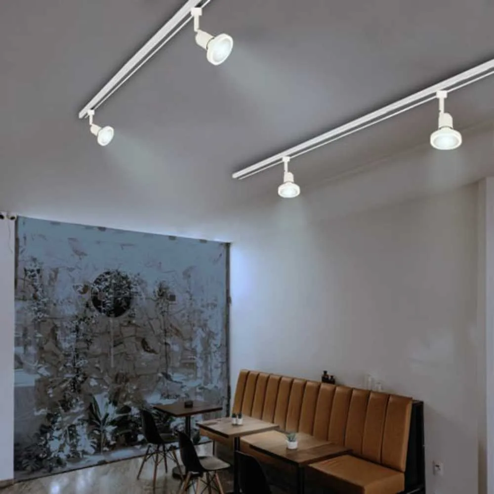 LAMPARA SPOT DE RIEL DIRIGIBLE POTENCIA MAX. 75 W BASE E27 INTERIORES NO INCLUYE FOCO 75YS397MVB TECNOLITE