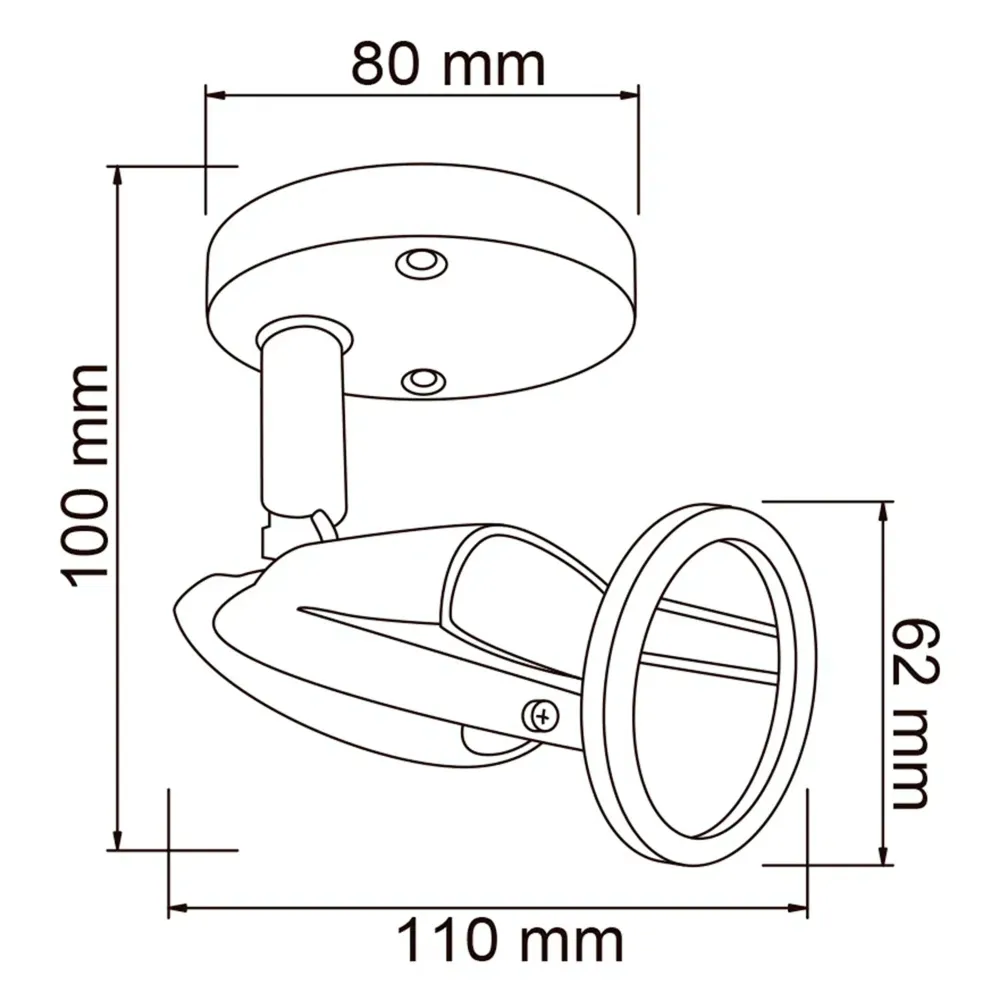 LAMPARA SPOT DE SOBREPONER DIRIGIBLE POTENCIA MAX. 50 W BASE GU10 NO INCLUYE FOCO TECNOLITE
