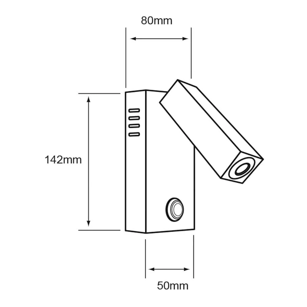 LUZ DE LECTURA LED PARED 3.4 W LUZ CALIDA BRILLANTE DIRIGIBLE TECNOLITE