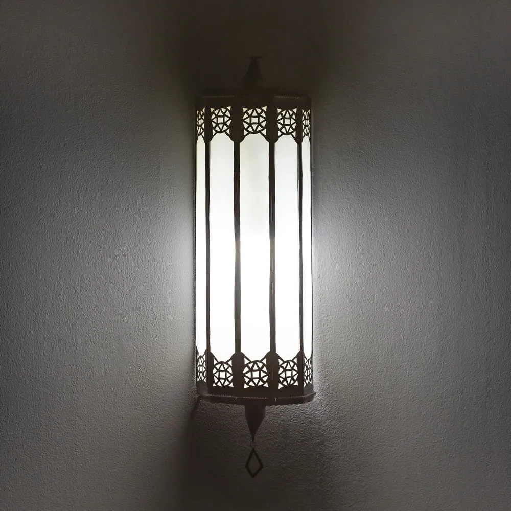 Tissa Witte Kristallen Arabische Wandlamp 60cm