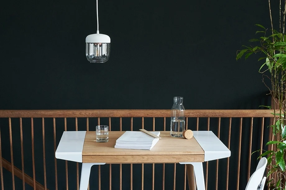 Umage Acorn hanglamp wit met copper - met koordset wit - Ø 14 cm