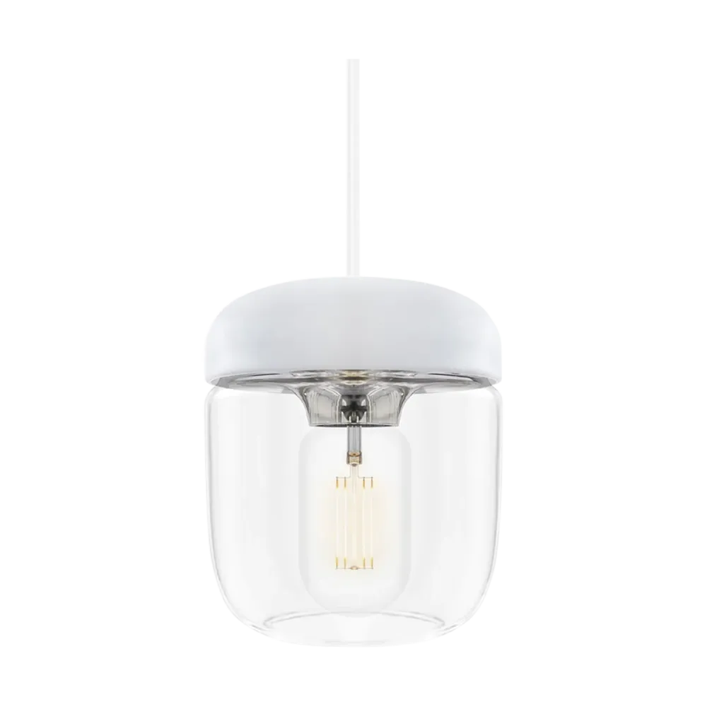 Umage Acorn hanglamp wit met steel - met koordset wit - Ø 14 cm