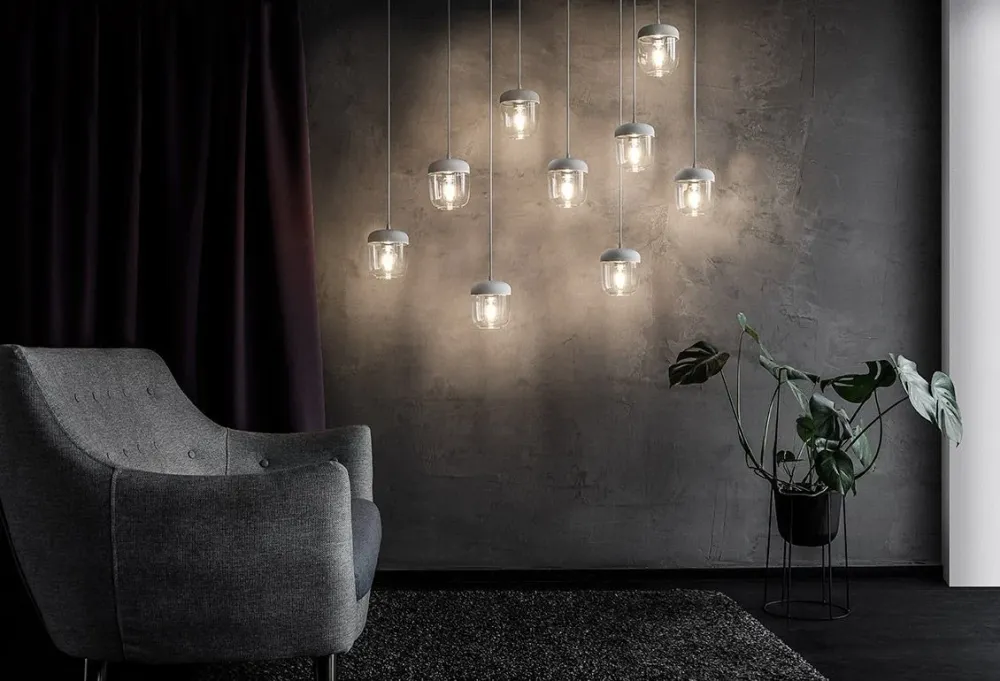 Umage Acorn hanglamp wit met steel - met koordset wit - Ø 14 cm