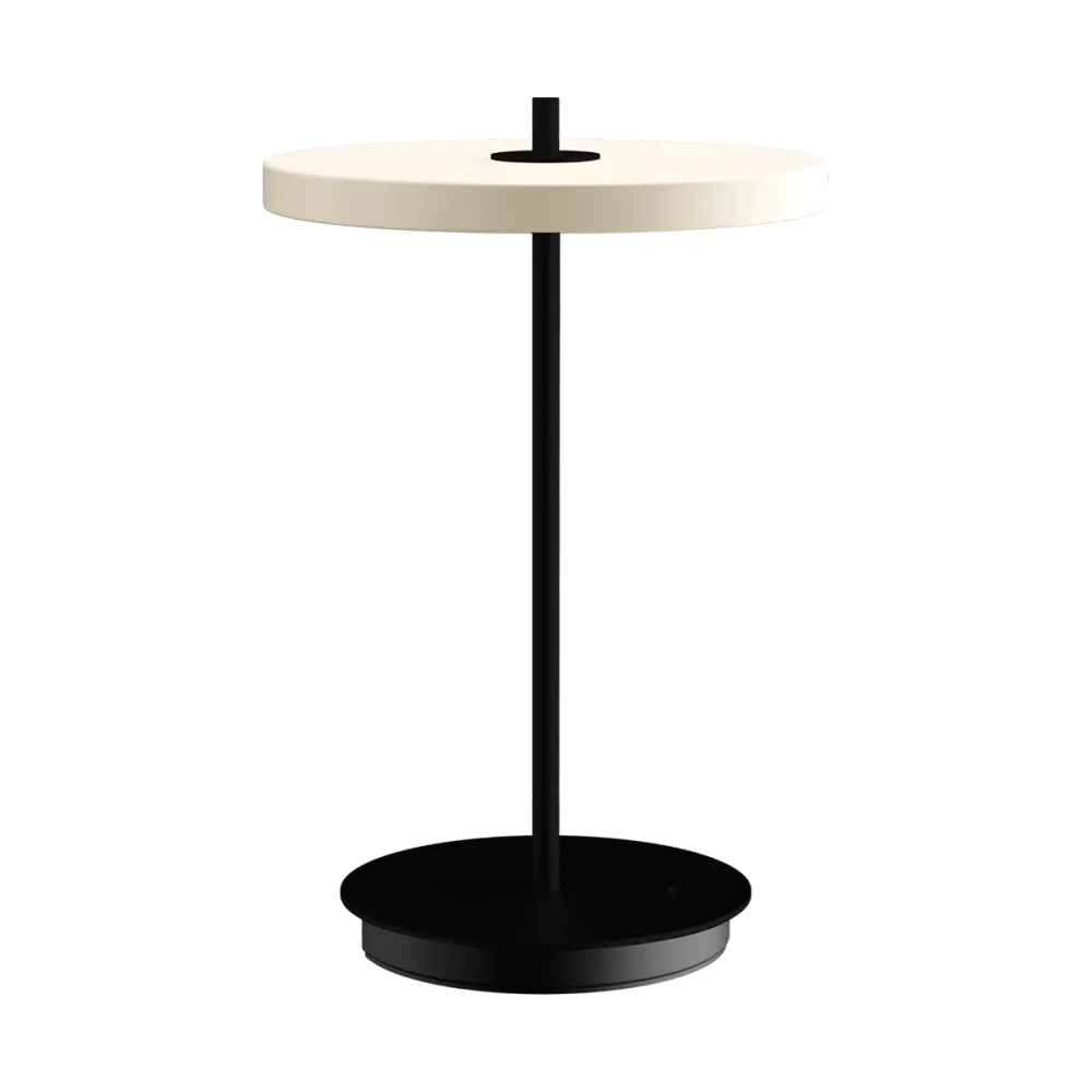 Umage Asteria Move Oplaadbare Tafellamp Pearl White - Zwarte Voet