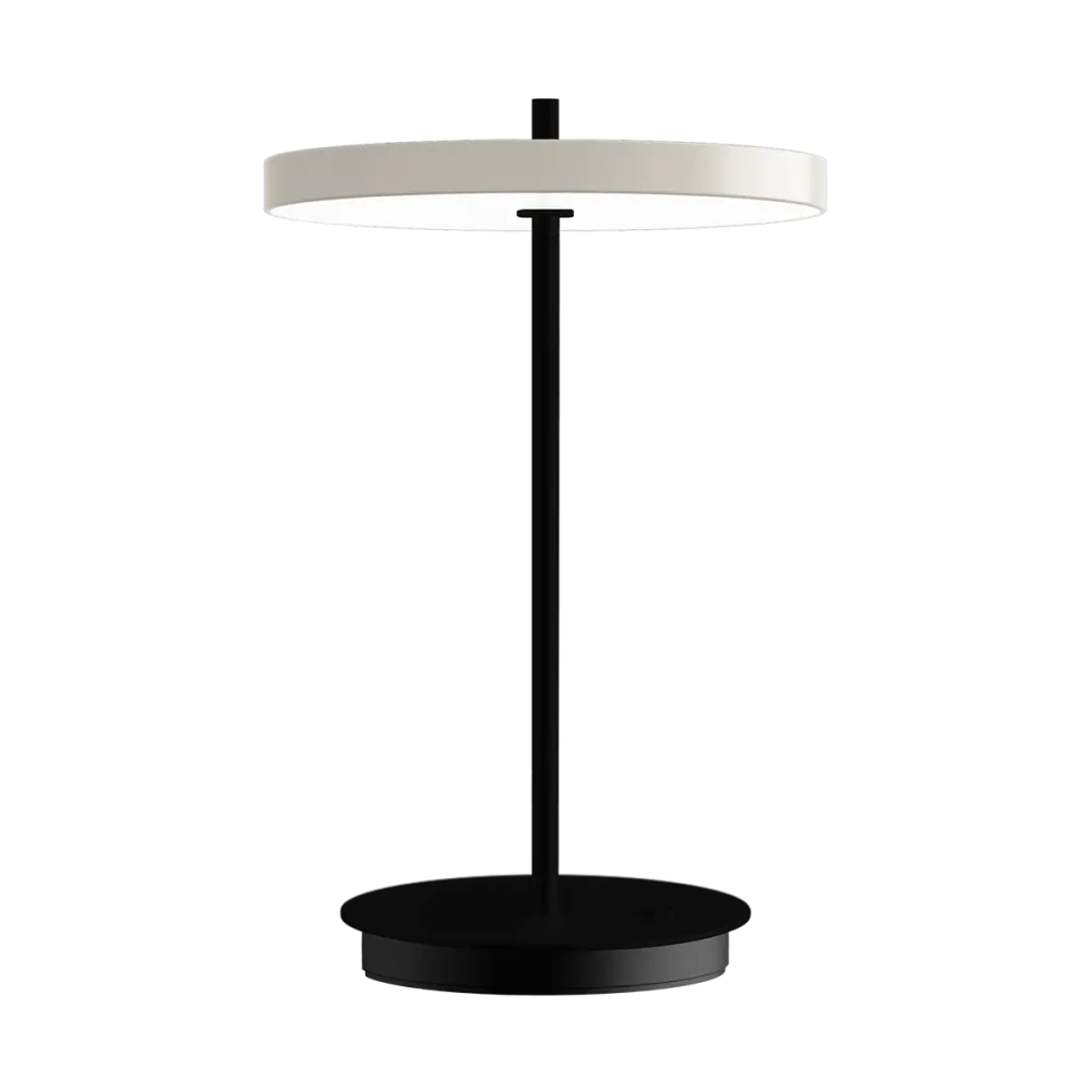 Umage Asteria Move Oplaadbare Tafellamp Pearl White - Zwarte Voet