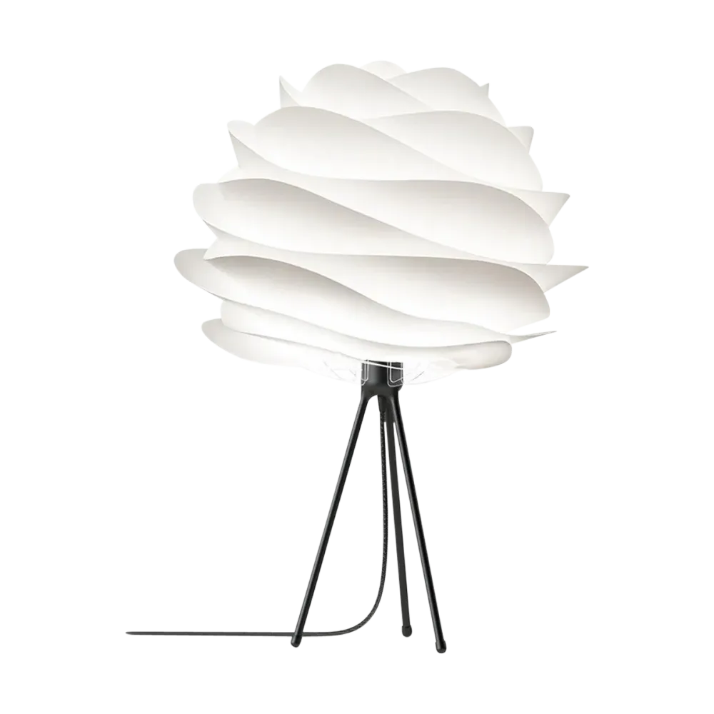 Umage Carmina Medium tafellamp white - met tafel tripod zwart - Ø 48 cm