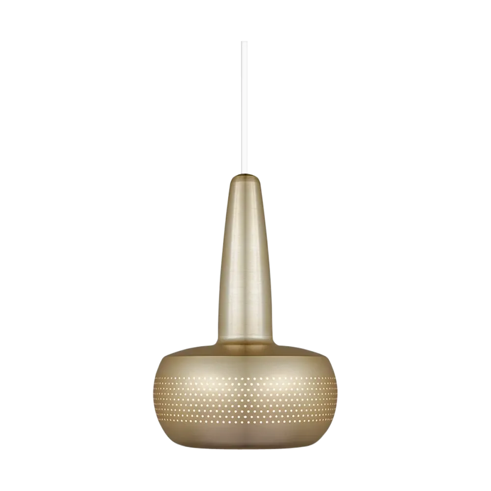 Umage Clava hanglamp brushed brass - met koordset wit - Ø 21,5 cm
