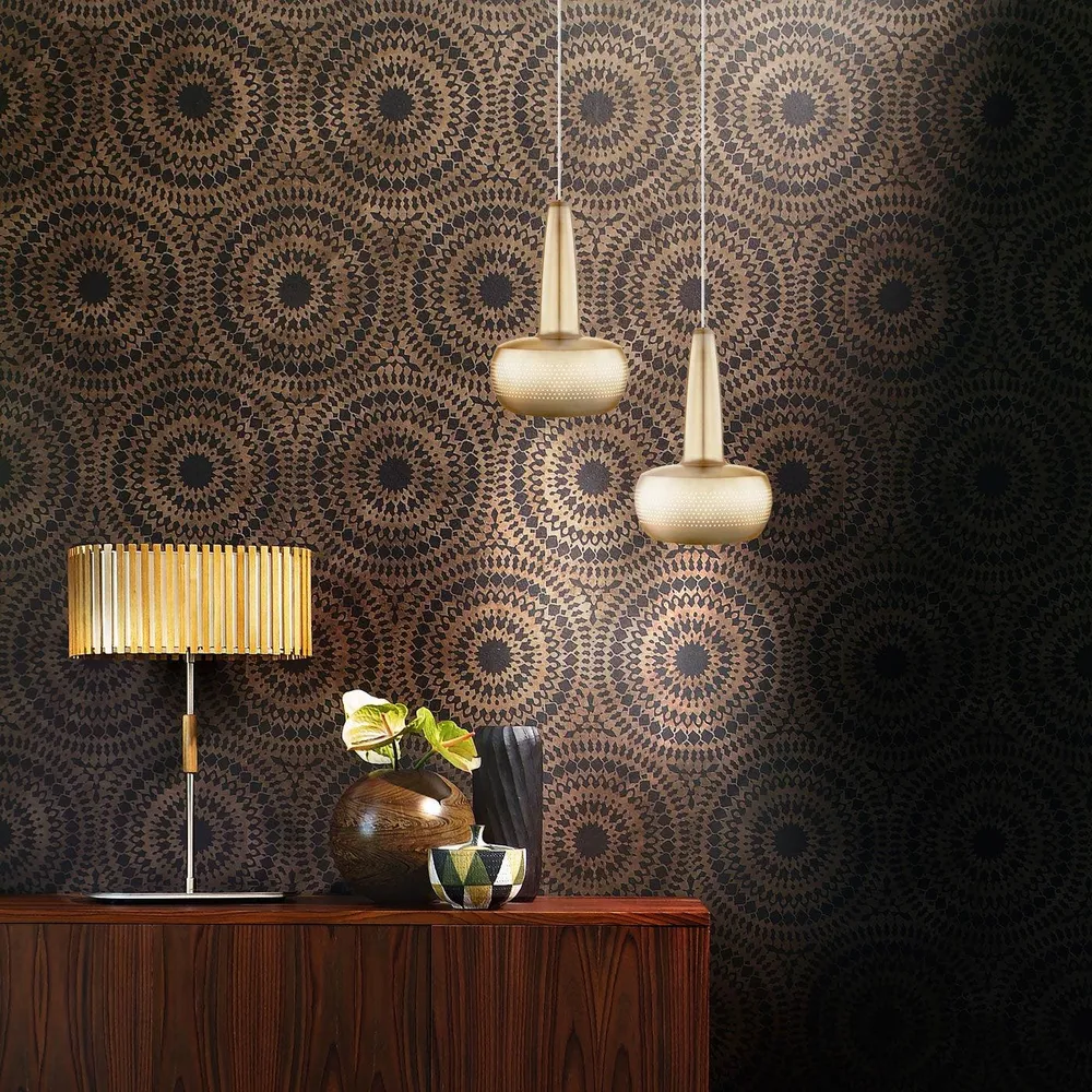 Umage Clava hanglamp brushed brass - met koordset wit - Ø 21,5 cm