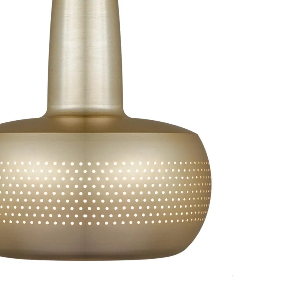 Umage Clava hanglamp brushed brass - met koordset wit - Ø 21,5 cm