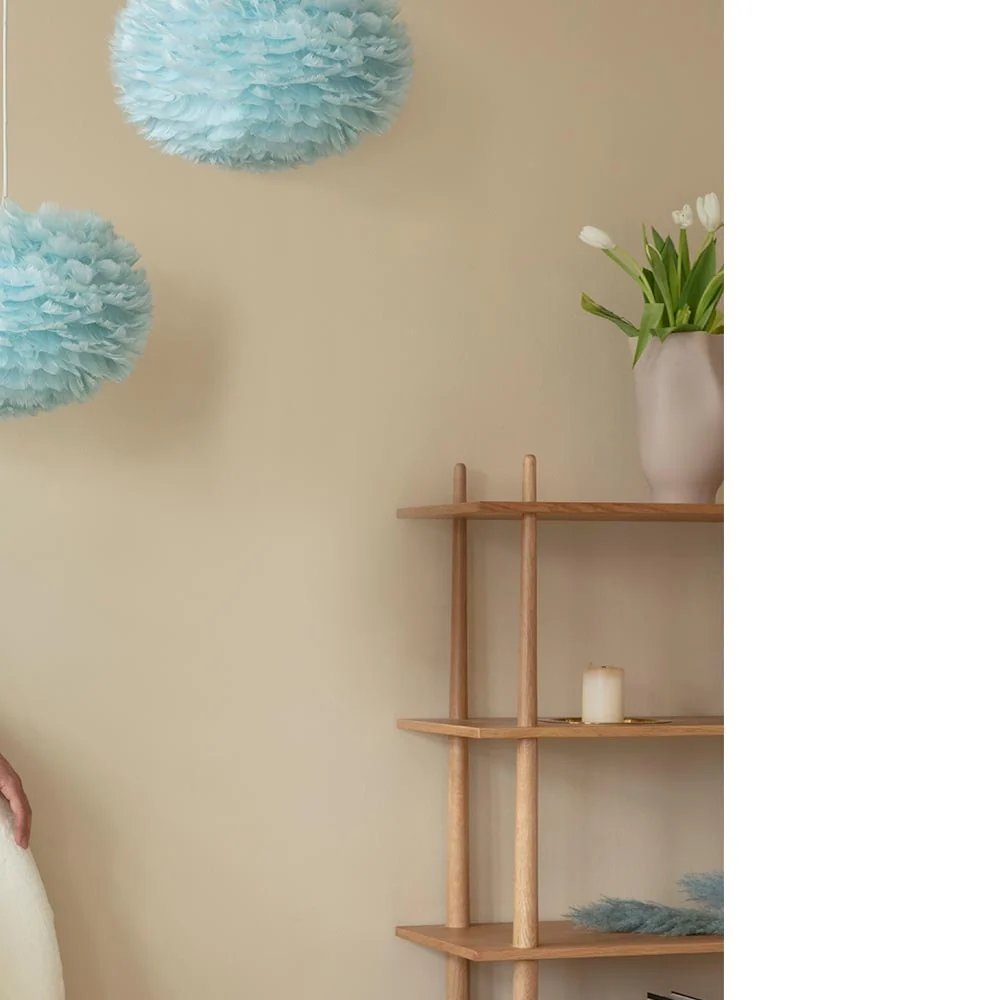 Umage Eos Medium hanglamp light blue - met koordset wit - Ø 45 cm