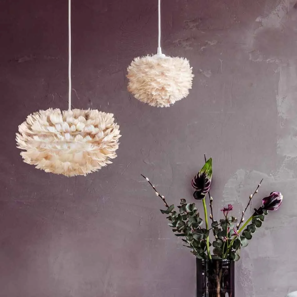 Umage Eos Micro hanglamp light brown - met koordset zwart - Ø 22 cm