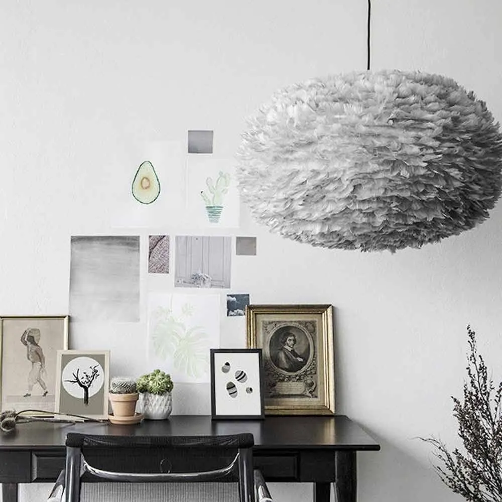 Umage Eos X-large hanglamp light grey - met koordset wit - Ø 75 cm