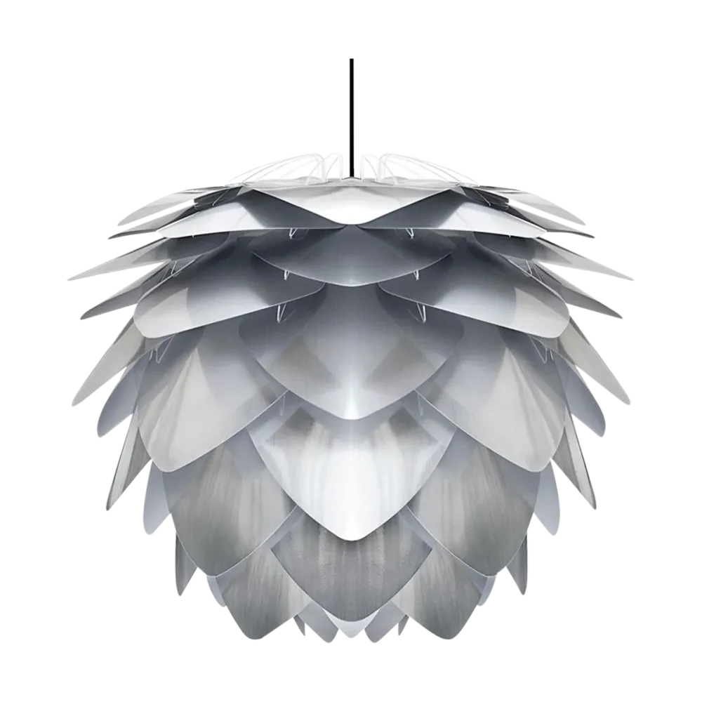 Umage Silvia Medium hanglamp brushed steel - met koordset zwart - Ø 50 cm