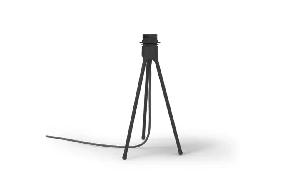 Umage Silvia Medium tafellamp brushed steel - met tripod zwart - Ø 50 cm