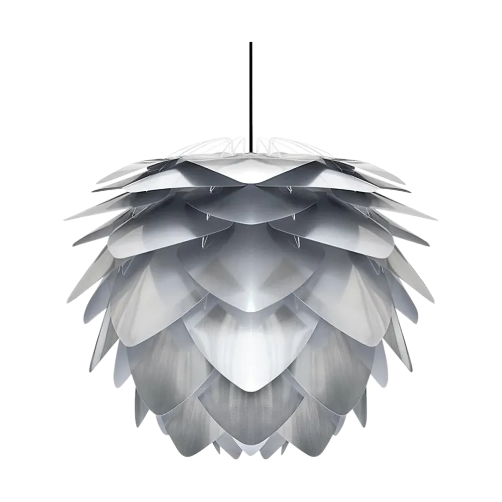 Umage Silvia Mini hanglamp brushed steel - met koordset zwart - Ø 32 cm