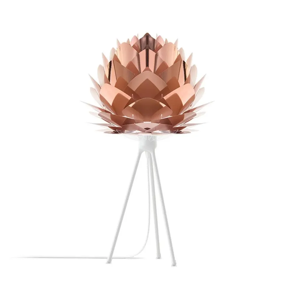 Umage Silvia Mini tafellamp copper - met tripod wit - Ø 32 cm