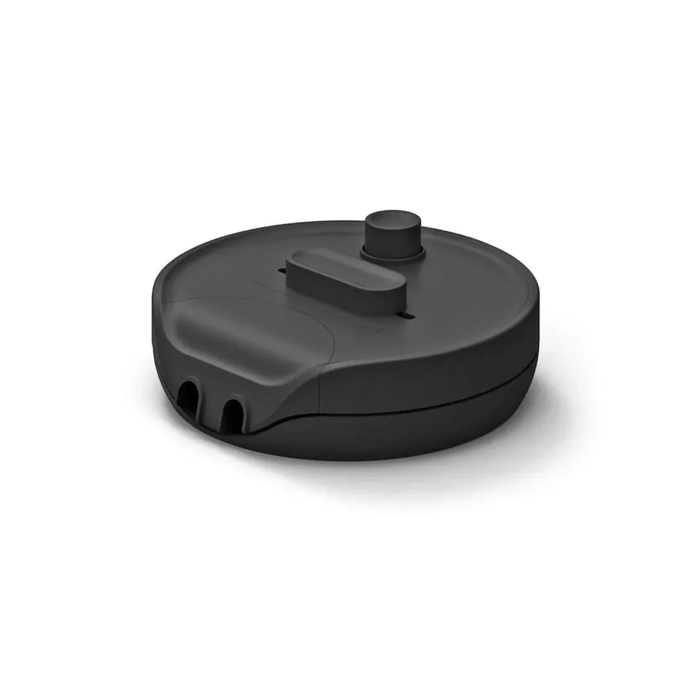 Universele ronde dimmer met knop en aardaansluiting - Zwart