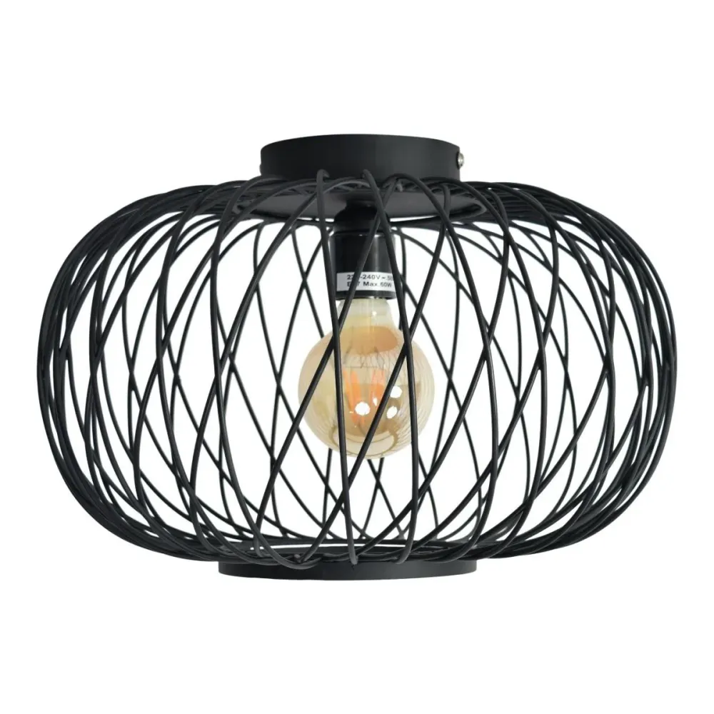 Urban Interiors plafondlamp Twist - 1 lichts - 37 x 24 cm - zwart