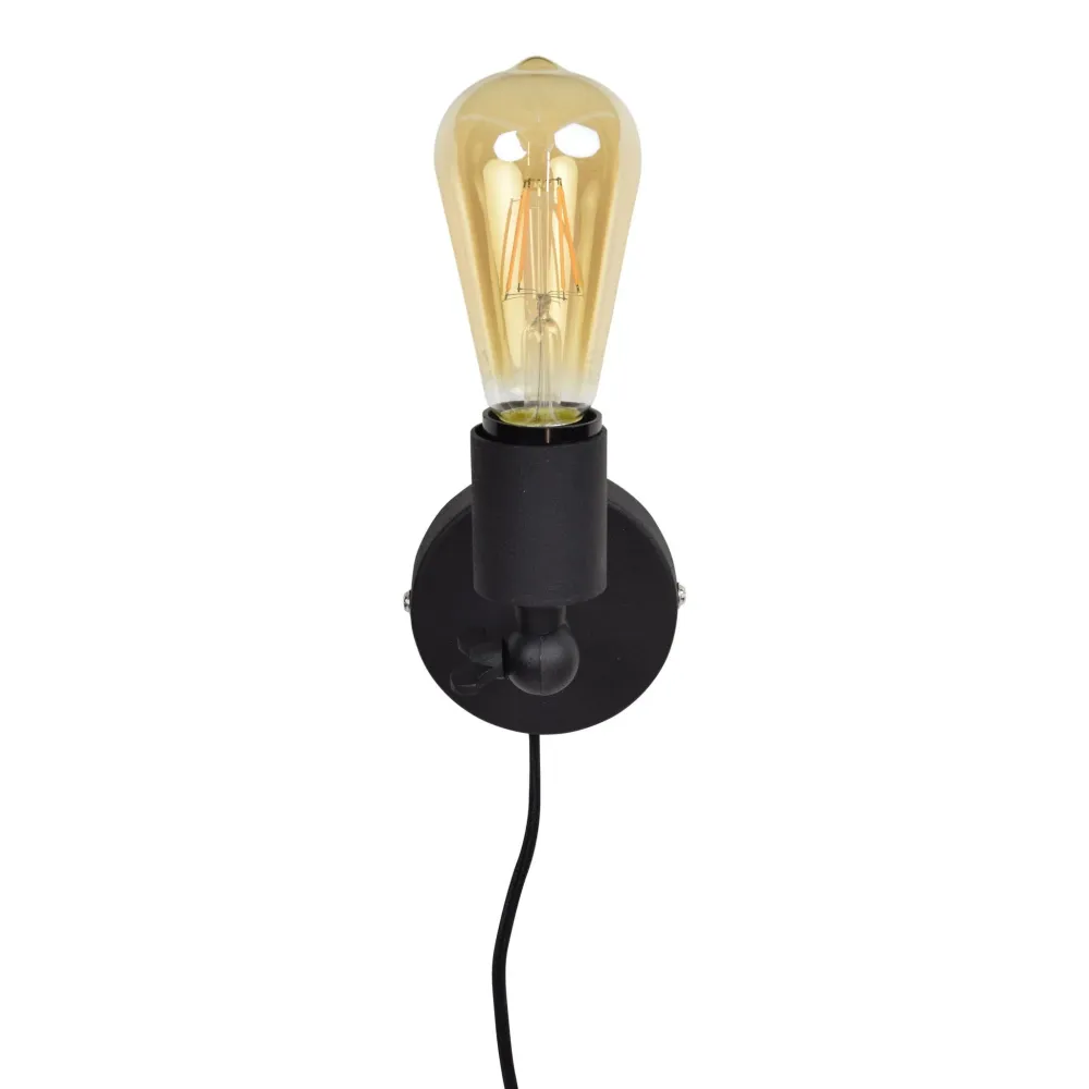 Urban Interiors wandlamp Bulby - 1 lichts - 9 x 14 cm - zwart