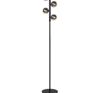 Vloerlamp 4 lichtbollen zwart V/d Pol verlichting