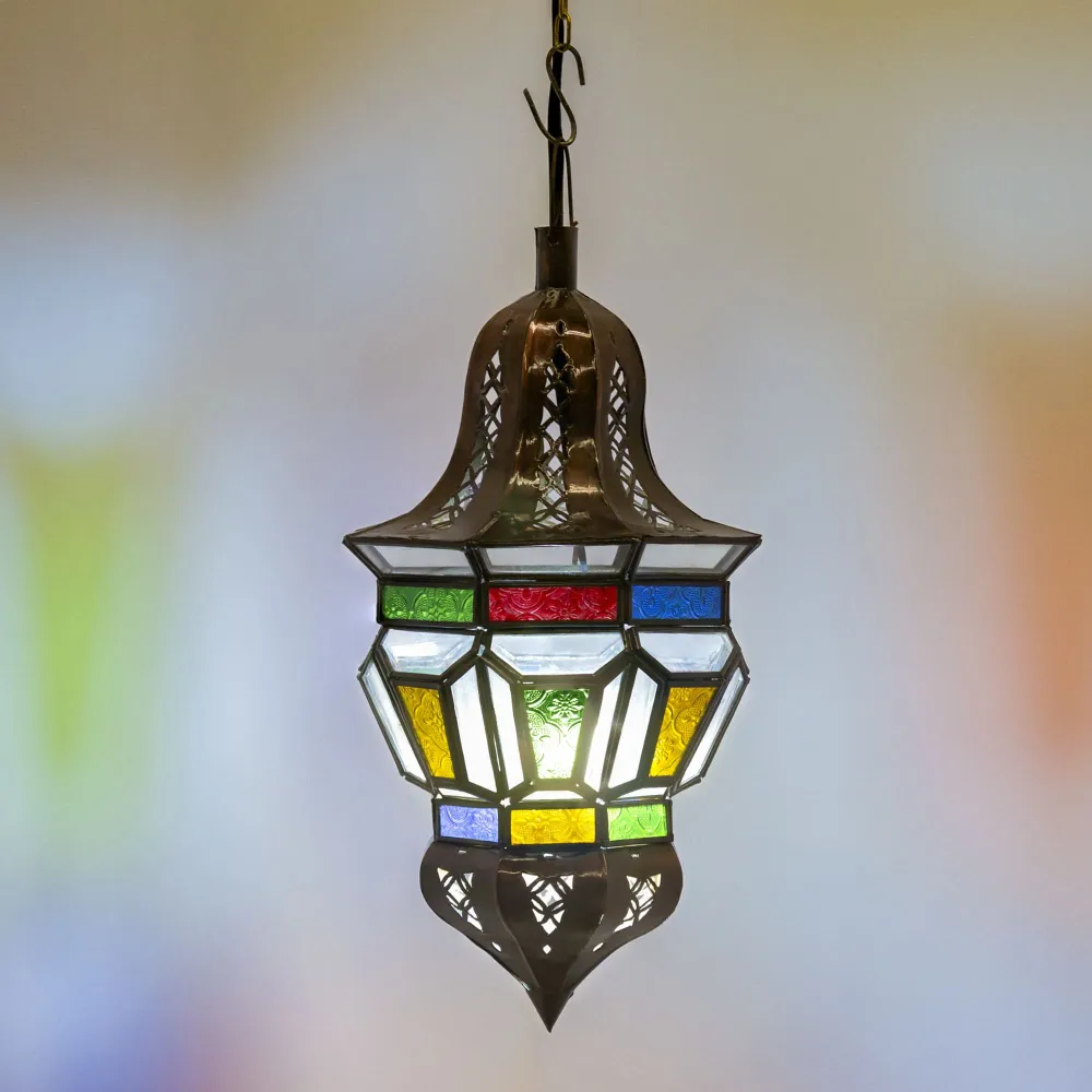 Veelkleurige kristallen hangende Arabische lamp F8B 42x21