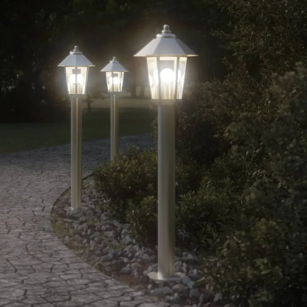 Buitenvloerlamp 80 cm roestvrijstaal zilverkleurig vidaXL
