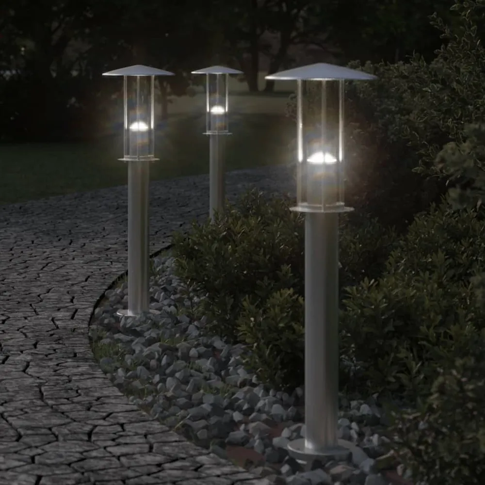 Buitenvloerlamp 60 cm roestvrijstaal zilverkleurig vidaXL