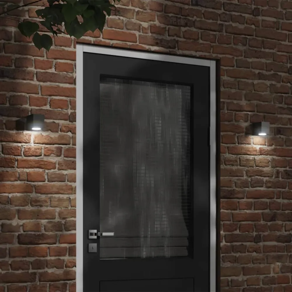 Buitenwandlamp gegoten aluminium zwart vidaXL