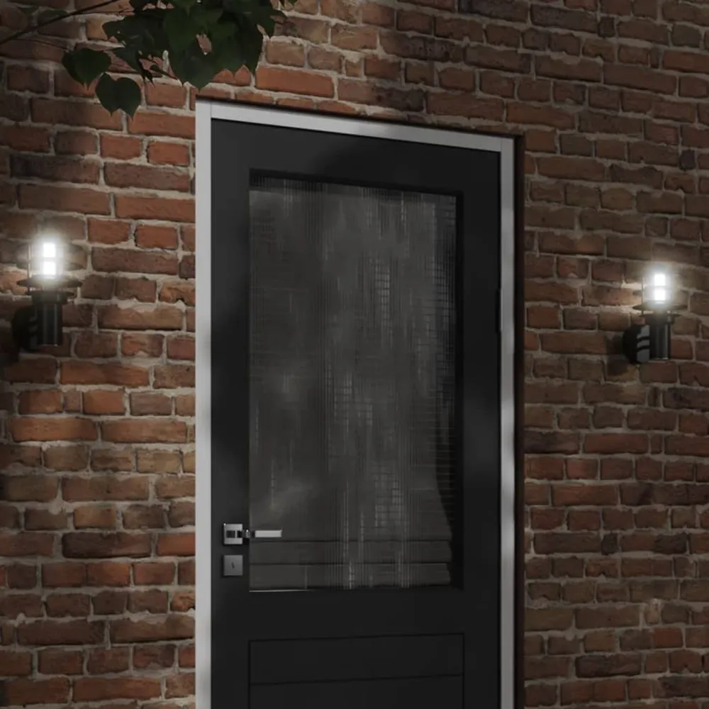 Buitenwandlamp roestvrij staal zwart vidaXL