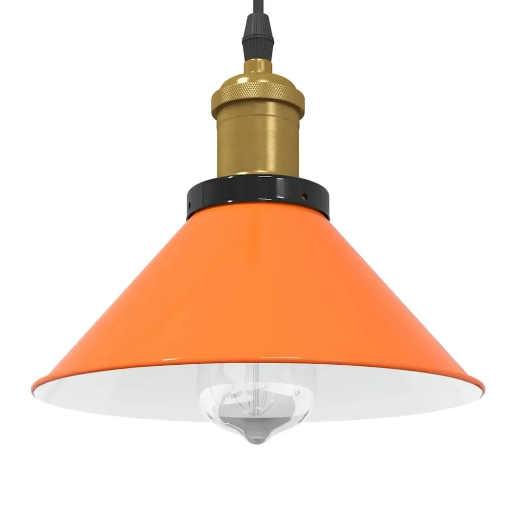 Hanglamp hoogte verstelbaar E27 Ø22cm metaal glanzend oranje vidaXL