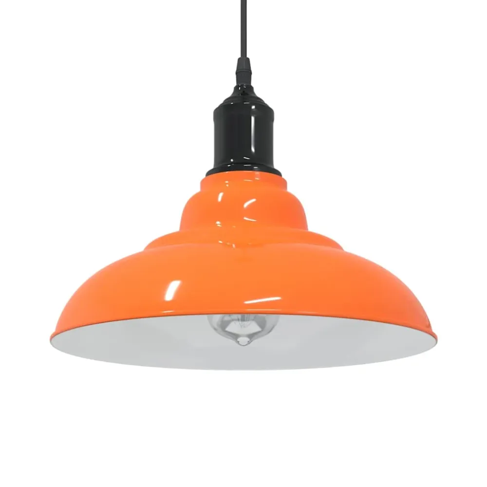 Hanglamp hoogte verstelbaar E27 Ø31cm metaal glanzend oranje vidaXL