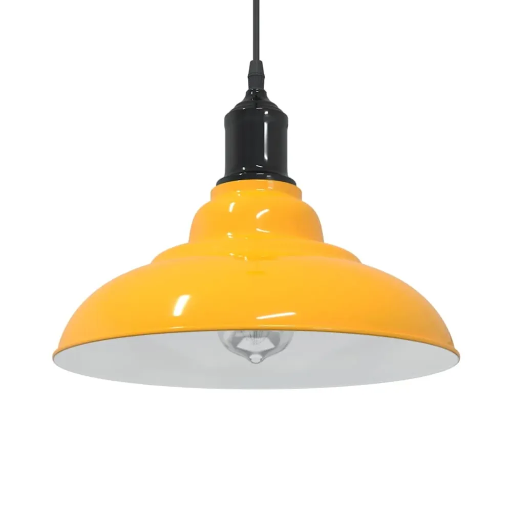Hanglamp hoogte verstelbaar E27 Ø31 cm metaal glanzend geel vidaXL