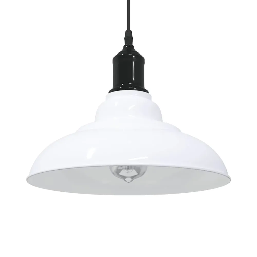 Hanglamp hoogte verstelbaar E27 Ø31 cm metaal glanzend wit vidaXL