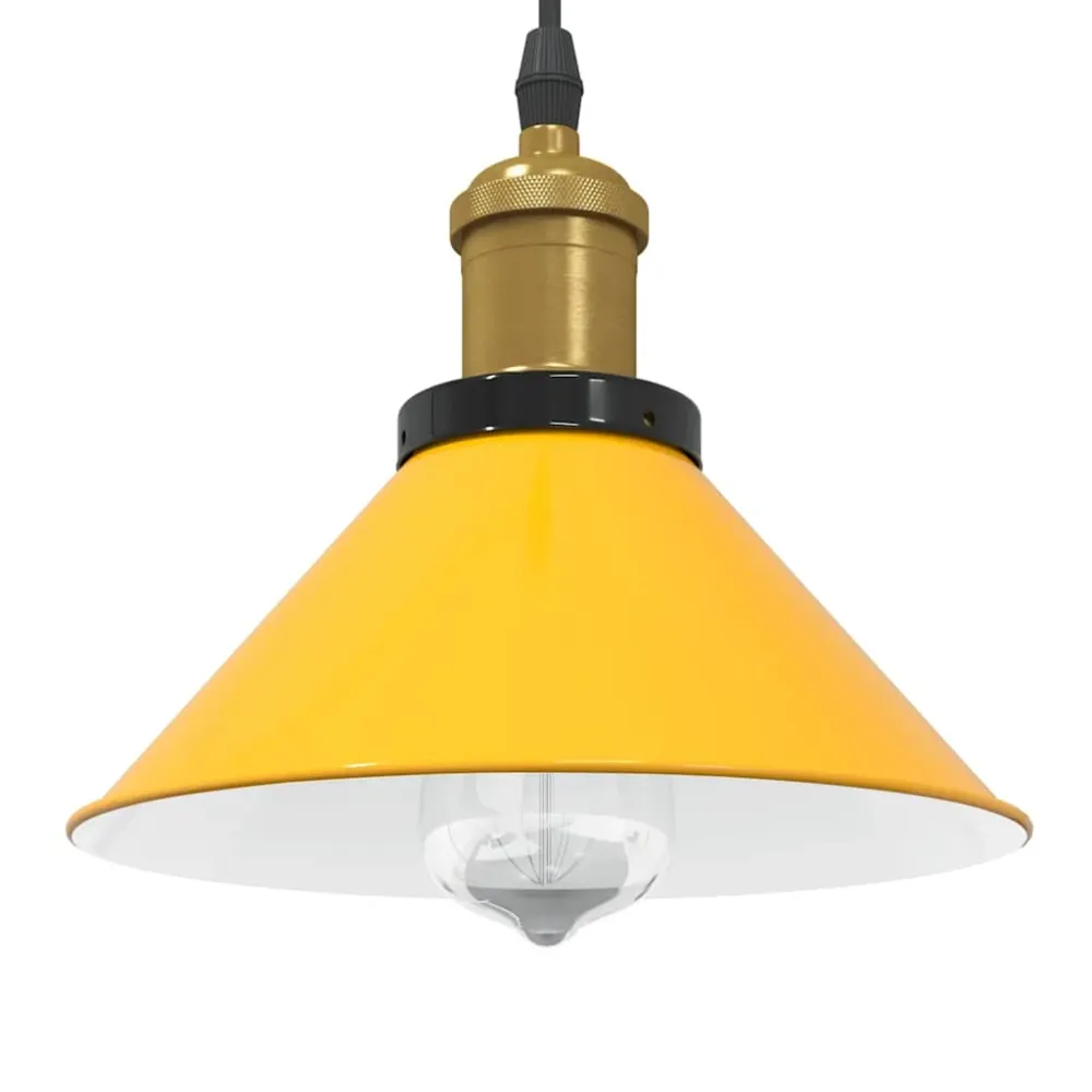 Hanglamp hoogte verstelbaar E27 Ø22 cm metaal glanzend geel vidaXL
