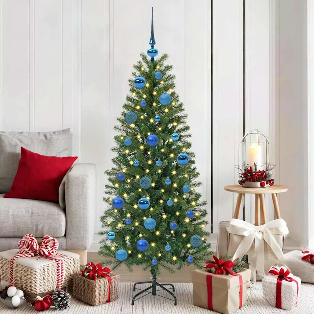 Kerstbal Set met 150 LED 61 pcs Blauw Kunststof vidaXL