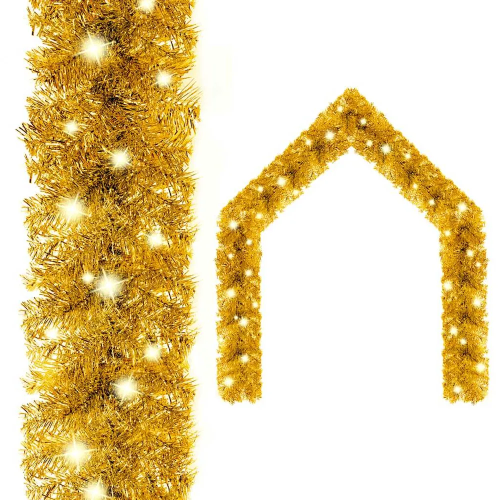Kerstslinger met LED-lampjes 10 m goudkleurig vidaXL