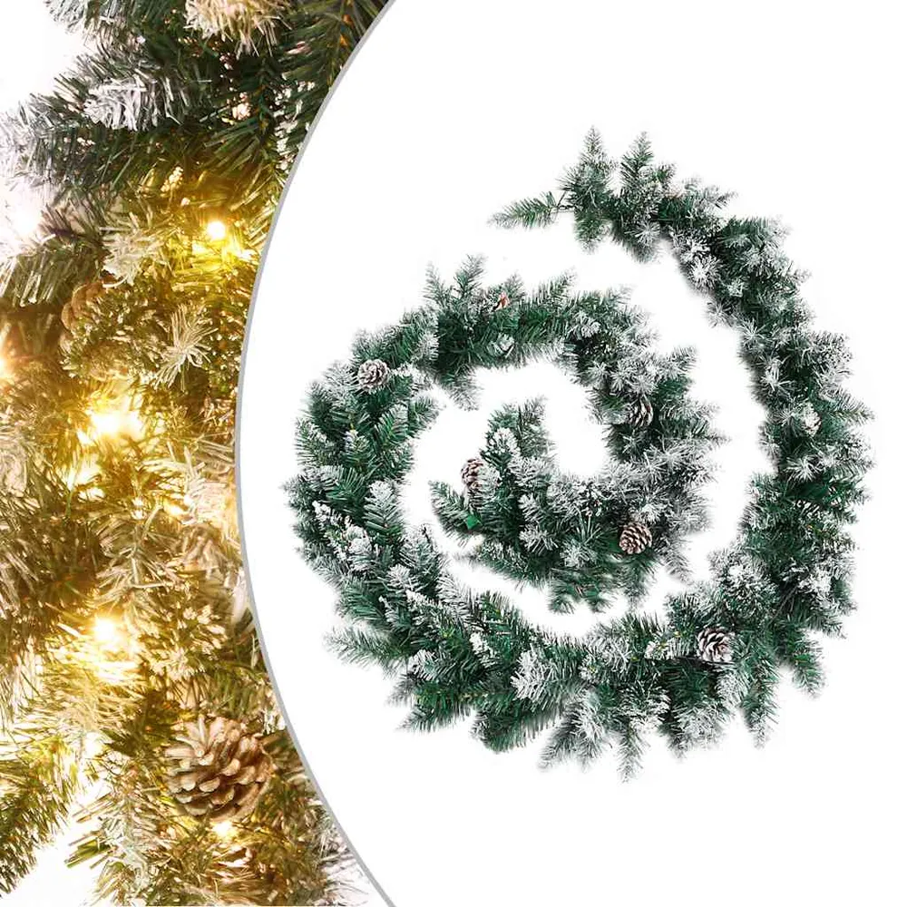 Kerstslinger met LED-lampjes 2,7 m PVC groen vidaXL