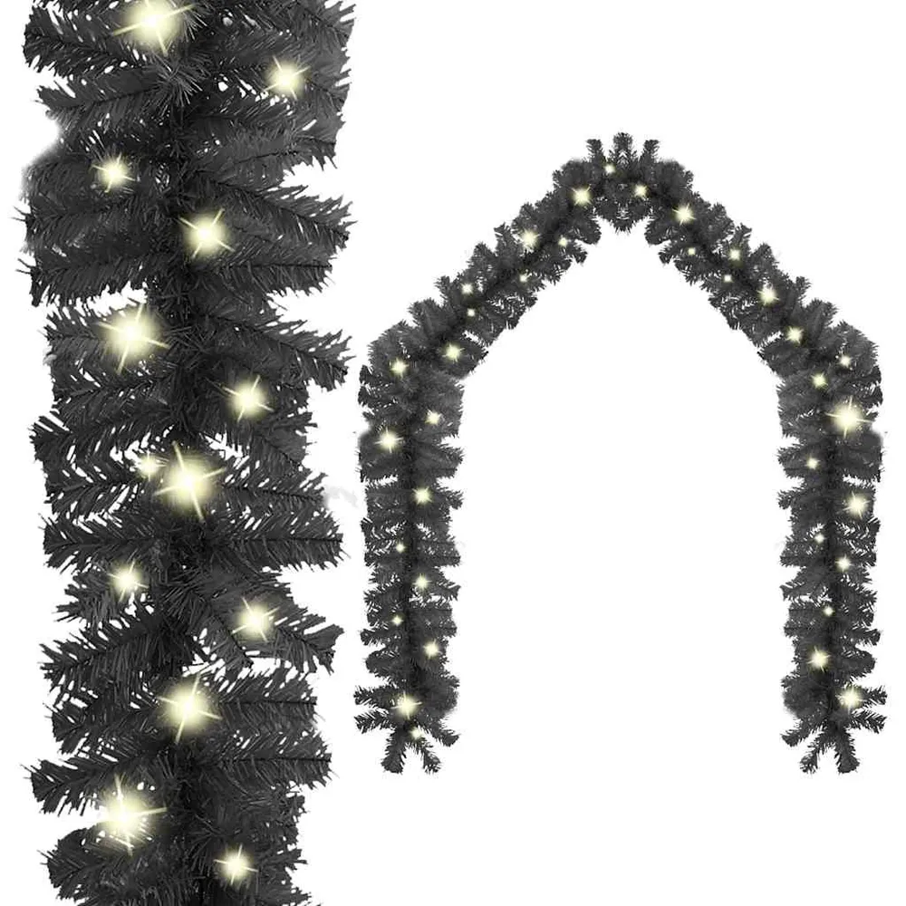 Kerstslinger met LED-lampjes 20 m zwart vidaXL