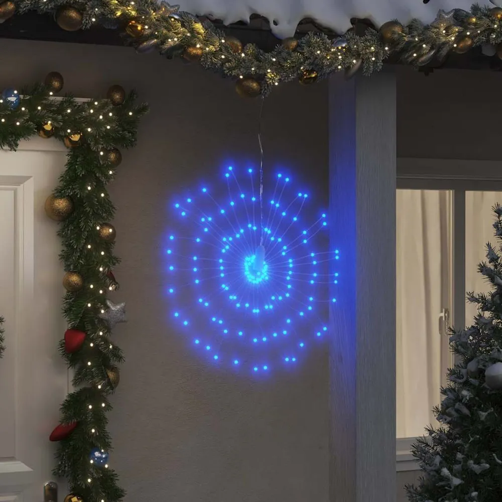 Kerstverlichting vuurwerk 140 blauwe LED's 17 cm vidaXL