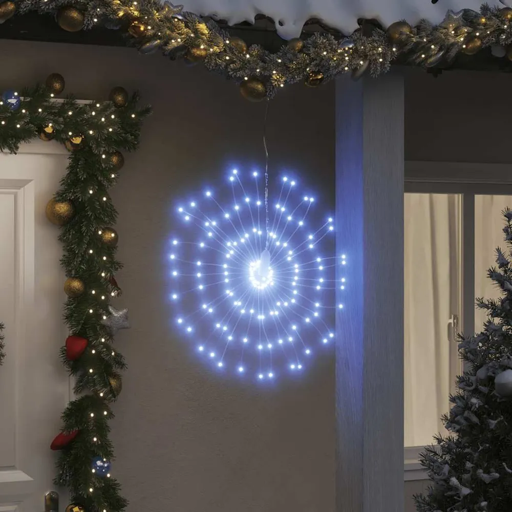 Kerstverlichting vuurwerk 4 st 140 koudwitte LED's 17 cm vidaXL