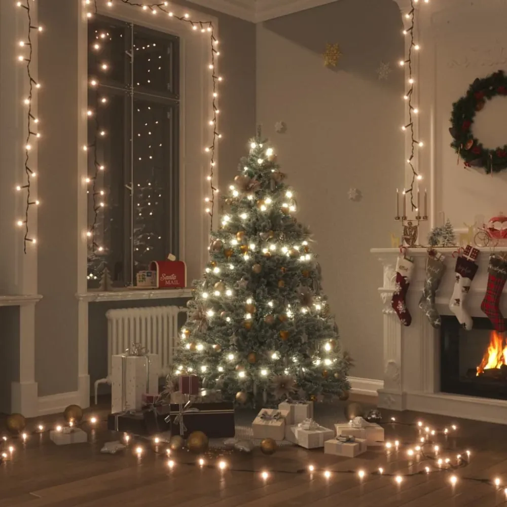 Lichtsnoer met 400 LED's met 8 lichteffecten 40 m warmwit vidaXL