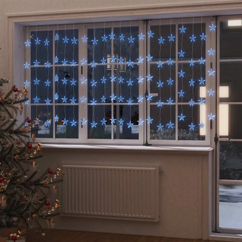 Lichtsnoergordijn sterren met 500 LED's en 8 functies blauw vidaXL