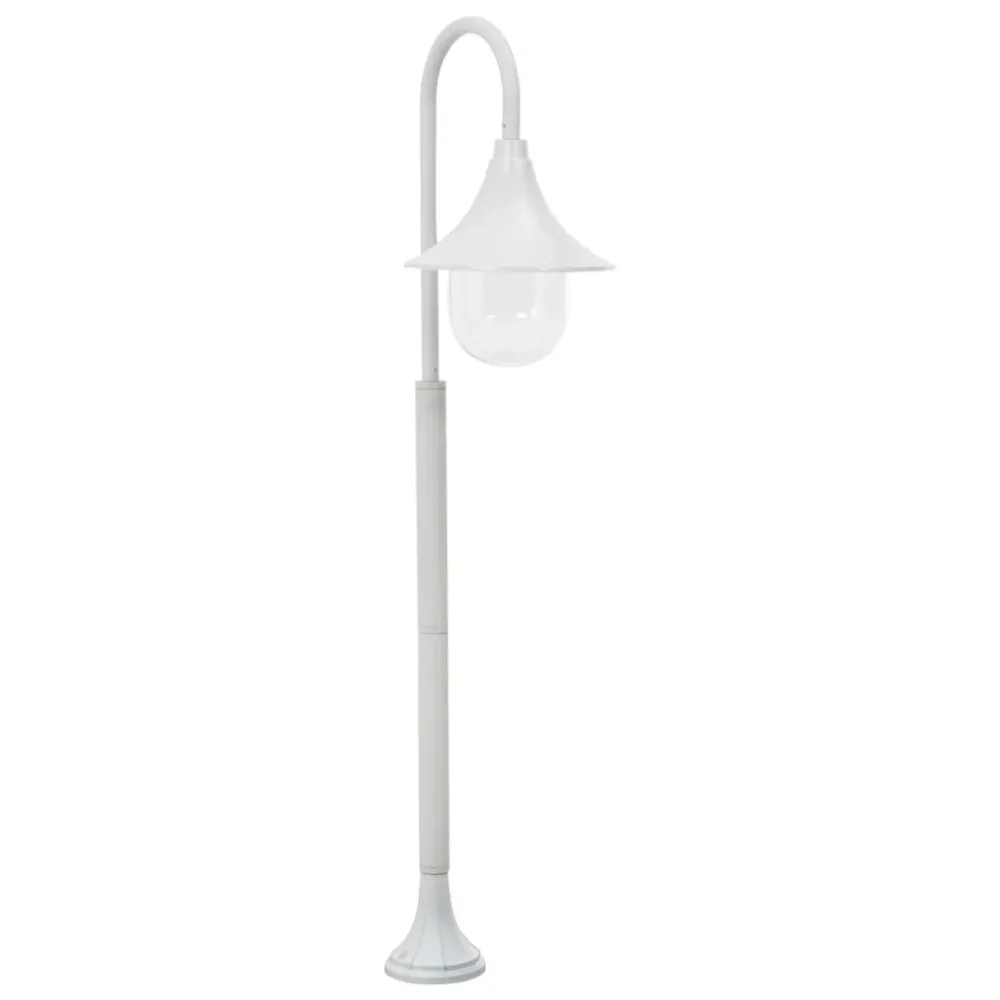 Paalverlichting tuin E27 120 cm aluminium wit vidaXL