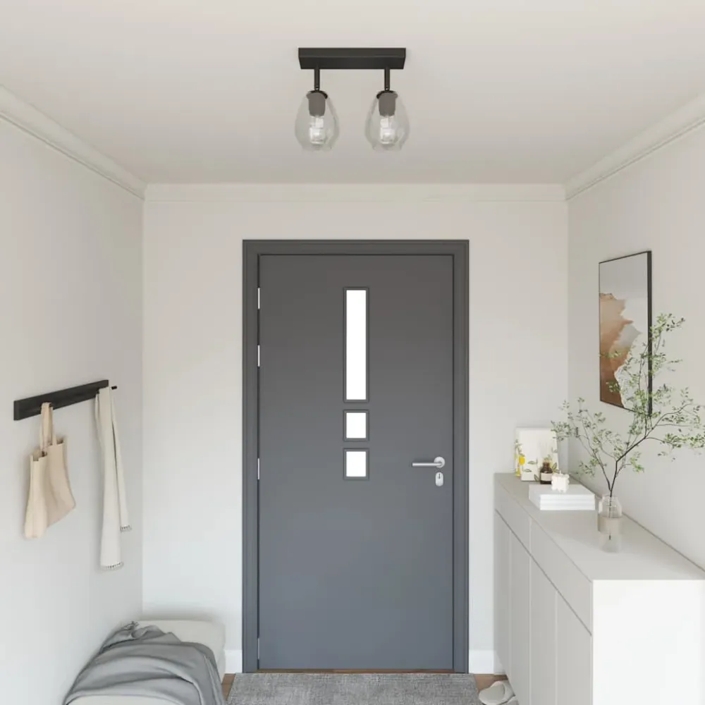 Plafondspot Zwart 33 x 13 x 26 cm Glas en Metaal vidaXL