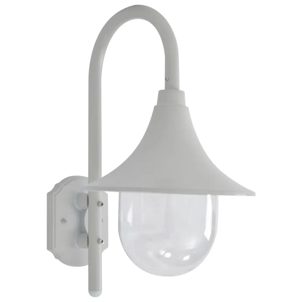 Tuin wandlamp E27 42 cm aluminium wit vidaXL